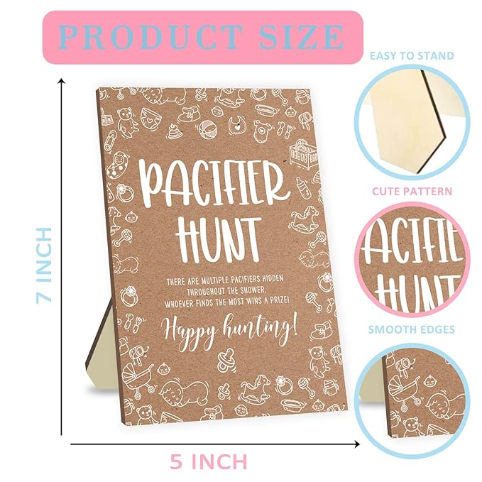 Baby Shower Games Set, Baby Pacifier Hunt Game 50 Mini 50 Blue
