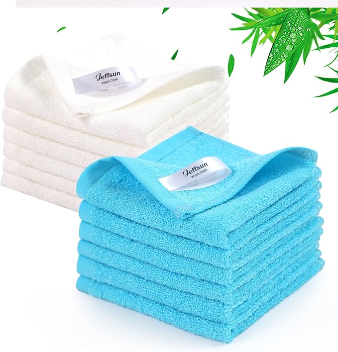 Baby Washcloths 12 Pack, 10x10 inch Heavenly Soft Wash Cloths for Face and Body
