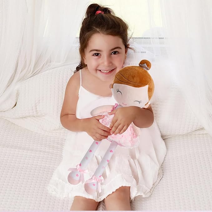 17 inch Ballerina Princess Doll Stuffed Animal for Girls Toy Set for 3 4 5 Year Old Girl Gift for Little Girl, Birthday 3-9