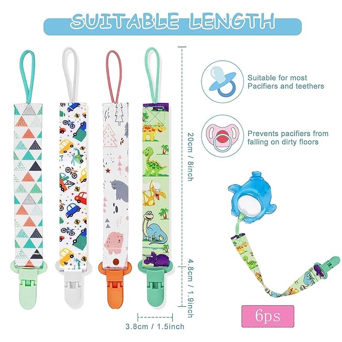8 Pcs Baby Dummy Strap Clip, Pacifier Clips