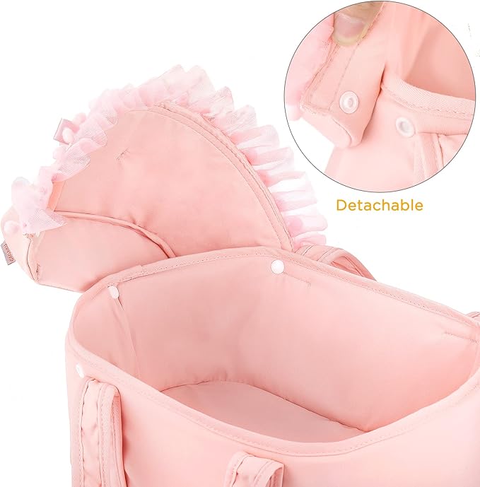 GAGAKU Baby Doll Bassinet, Doll Carrier Doll Carry Cot Set 9 10 11 12
