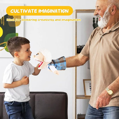 1 Pcs Family Hand Puppets 12 Inch Grandparents, Mom & Dad