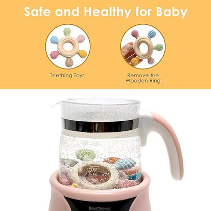 [BabyBite] Baby Teething Toys Silicone and Beechwood Baby Teether Ring 100% BPA 0M+