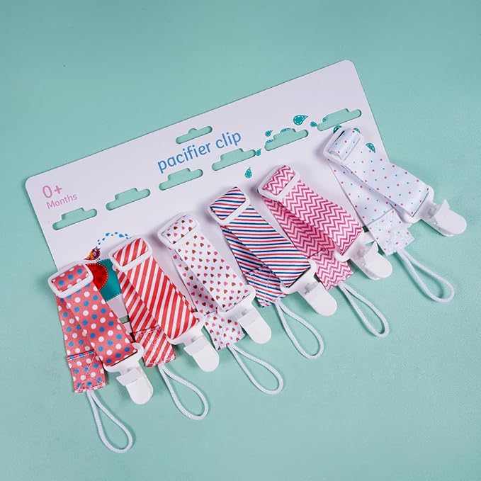 Baby Pacifier Clip with Adjustable Length Buckle,Paci Leash Binky Clips for Baby Boys and Girls 6 Gift