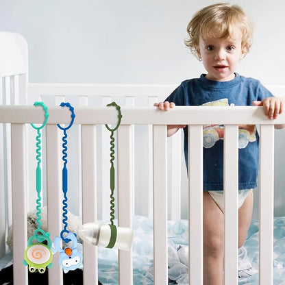 Toy Safety Straps, Pacifier Holder Clip with Self-Adjusting Bayonet