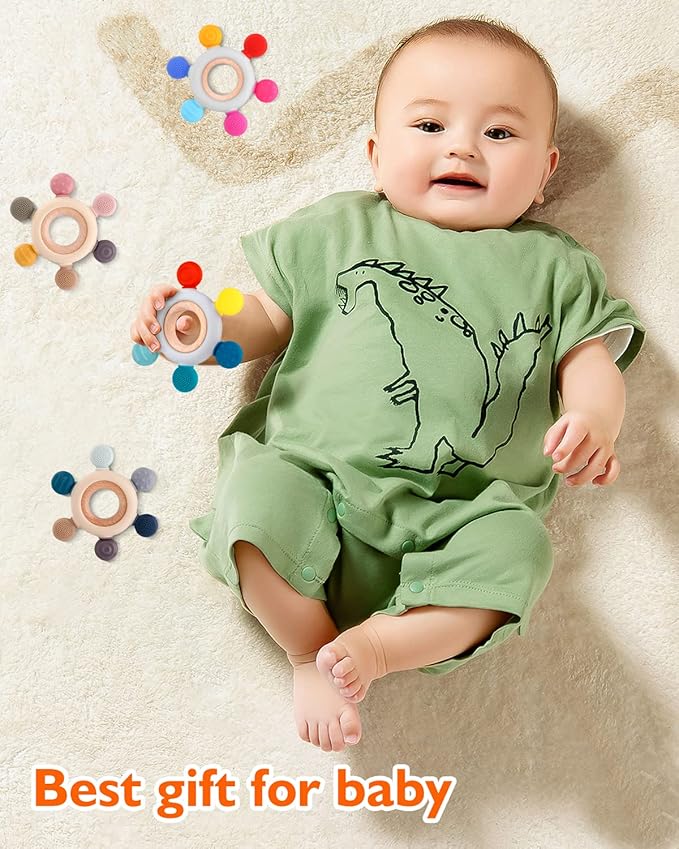 akolik Teething Toys for Babies, Baby Teethers Toy Teething Ring Silicone 3+ Months