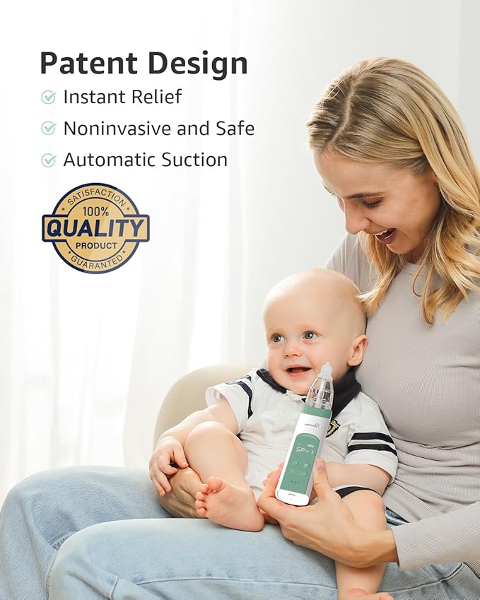 GROWNSY Nasal Aspirator for Baby, Electric Nose Aspirator for Toddler 3 Silicone