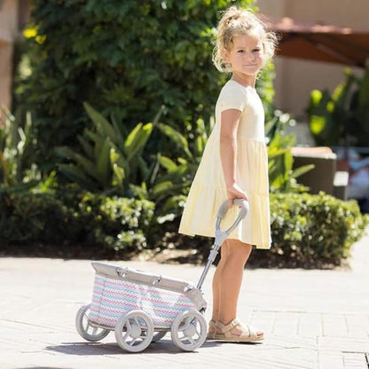 Adora Creative Rainbow Zig Zag Baby Doll Wagon for Fun and Educational Pretend Play, Doll Accessory That Fits Most Dolls and Stuffed Animals 3+