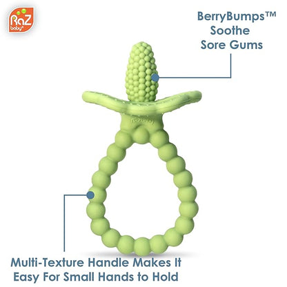 RaZbaby Silicone Baby Teether, BerryBumps Textured Silicone Soothes Babies??Sore Gums