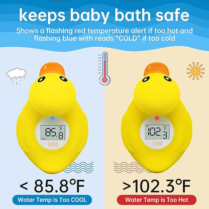 b&h Duck Baby Bath Thermometer, Toddlers Bath Temperature Thermometer Safety Floating Toy