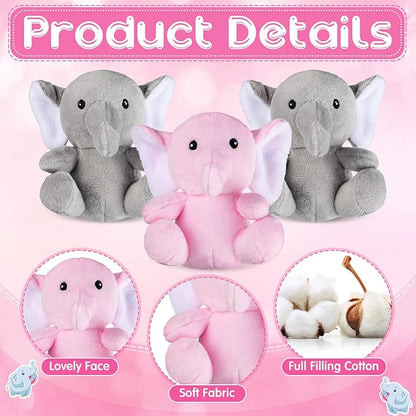 HyDren 8 Pcs Plush Mini Elephant Stuffed Animal Toys 4