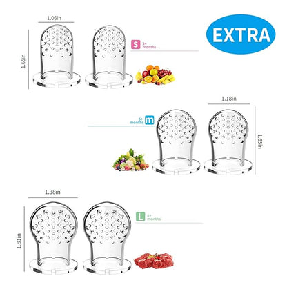 Food Feeder Baby Fruit Pacifier (3 Pcs) with 6 Different 2 PCS 90ML Spoons