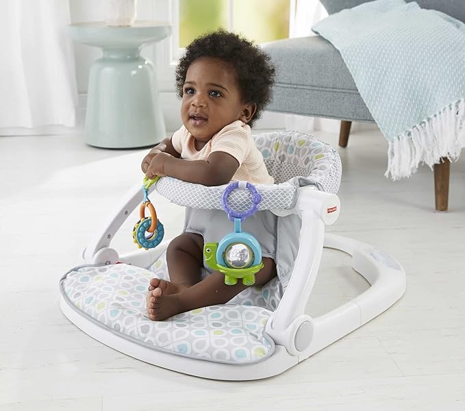 Fisher-Price 3-in-1 Sit-to-stand Activity Center [Amazon Exclusive], Multicolor & Portable Baby Chair Sit-Me-Up Floor Seat with Developmental Toys & Machine Washable Seat Pad