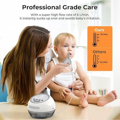 Baby Nasal Aspirator, 75 kPa Powerful Suction 4-in-1 Booger