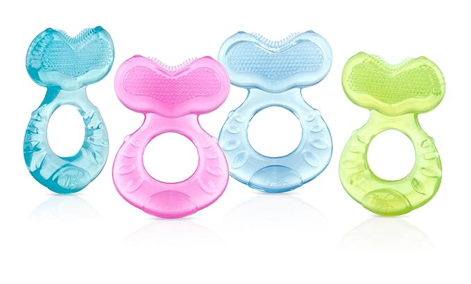 Nuby Silicone Teethe-eez Teether with Bristles, Includes Hygienic Case