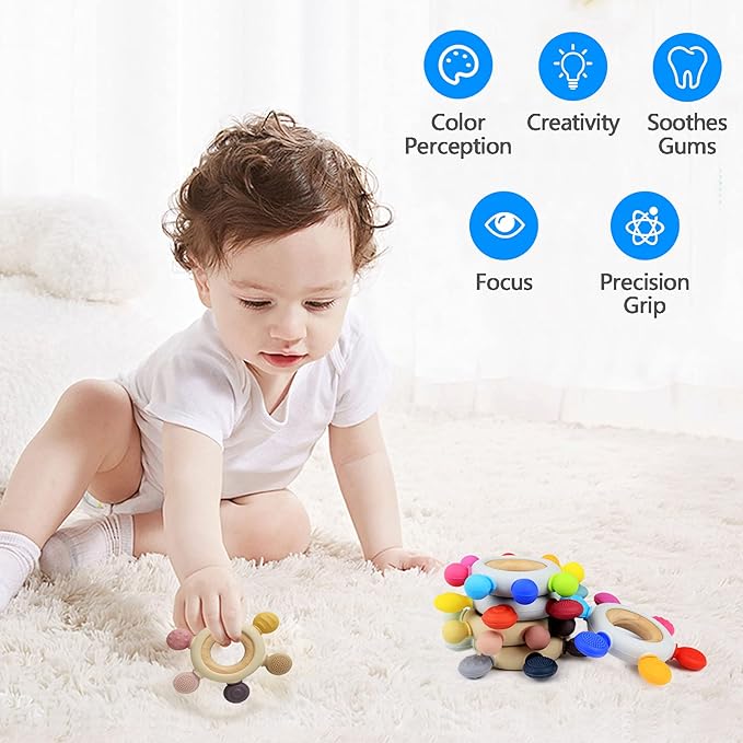 Baby Teething Toys Silicone Teethers BPA Free Silicone Rudder