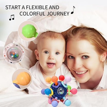 Baby Sensory Teething Toy for Babies, Montessori Teethers Toys for Babies 0-6-12 Months