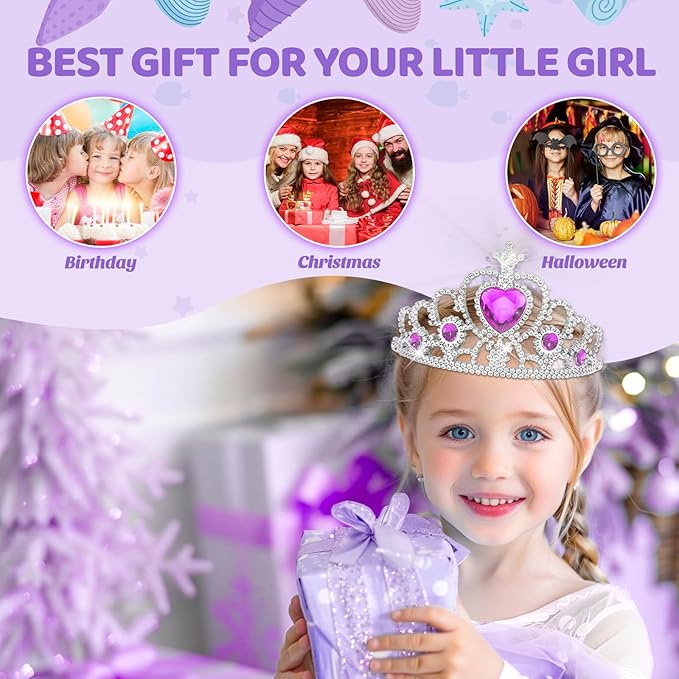 INNOCHEER Pretend Makeup for Toddlers Toys, Fake Makeup Mermaid Toys for Girls Purse 3 4 5 6 7+ Year