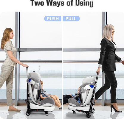 KEDSUM Car Seat Travel Cart, Compact and Lightweight Dolly Cart for Airport, Solid Construction Portable Car Seat Stroller for Airports, Folding Hand Truck Dolly Fit to Infant, Booster