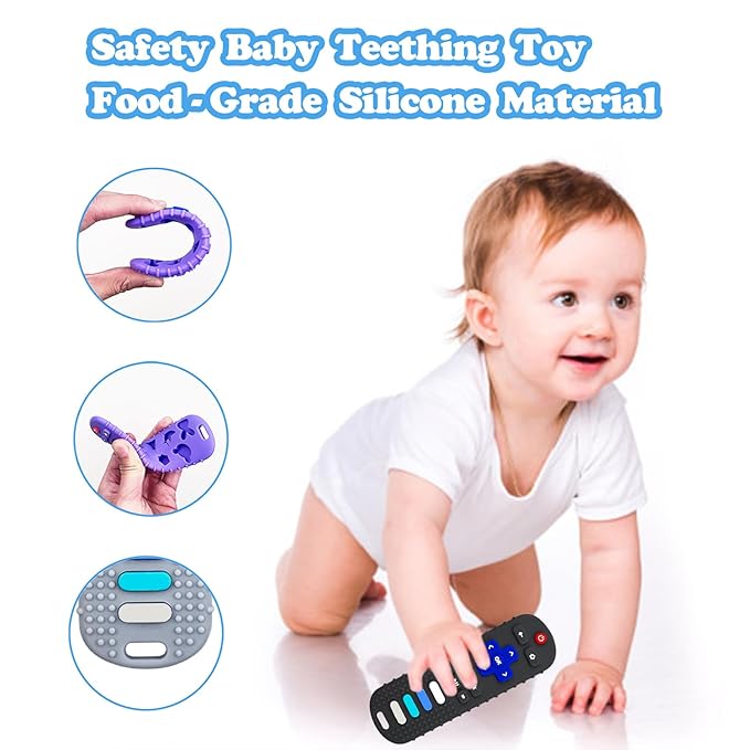 Baby Teething Toys, Food Grade Silicone Teether for Babies 3 6 12 18 Months