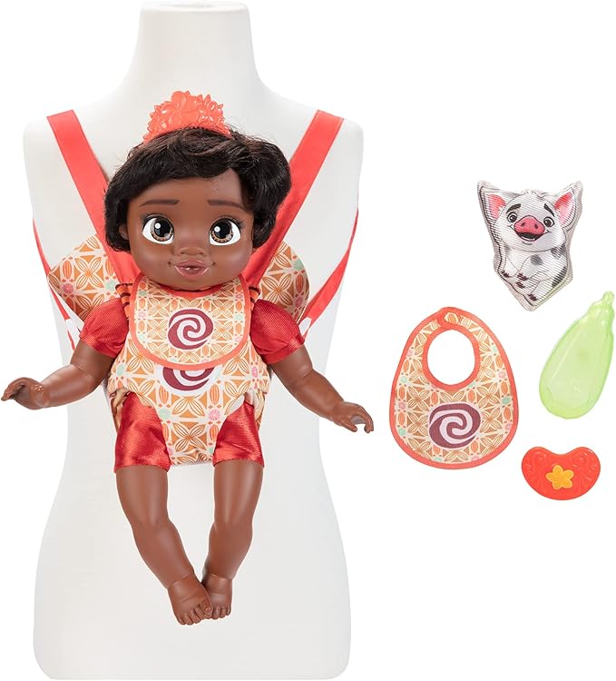 Disney Princess Moana Baby Doll Deluxe with Tiara, Carrier