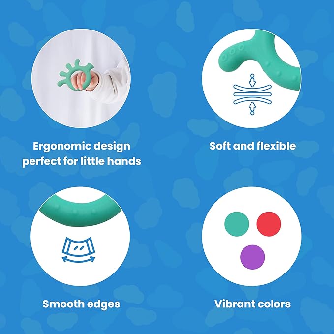 Silicone Finger Teether Toy - Handheld Teething Relief for Girls & Boys