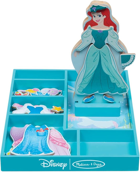 Melissa & Doug Disney Ariel Magnetic Dress-Up Wooden Doll Pretend (30+ pcs)