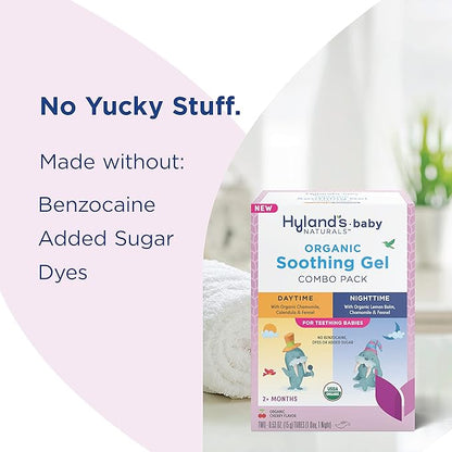 Hyland's Baby - Organic Day/Night Soothing Gel Combo Pack, Natural Relief of Oral Discomfort 2 Months 1.06 Ounce (2 Tubes 0.53 oz.)