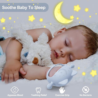 Baby Teething Toys for Babies 0-6 Months-Baby Teether,Anti-Drop Silicone Mitten Teething Toy for Soothing Sore Gums 6 to 12 Months-Ideal