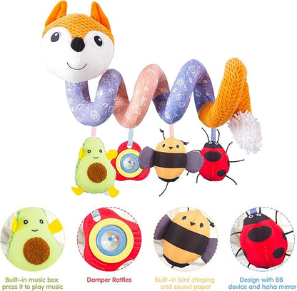 Infant Baby Orange Fox Spiral Plush Activity"