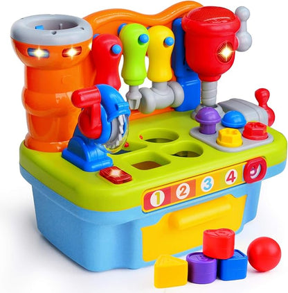 Toys for 1 Year Old Boy, Musical Learning Workbench for Toddler Toys Age 1-2 12-18 Months 1 Year