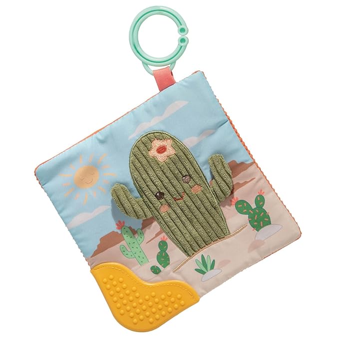 Sweet Soothie Crinkle Teether Toy with Baby Paper and Squeaker, 6 x 6-Inches