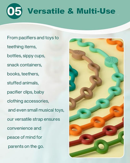 Toy Straps for Baby, Adjustable Toy Holder for Stroller Accessories (3- Pack)