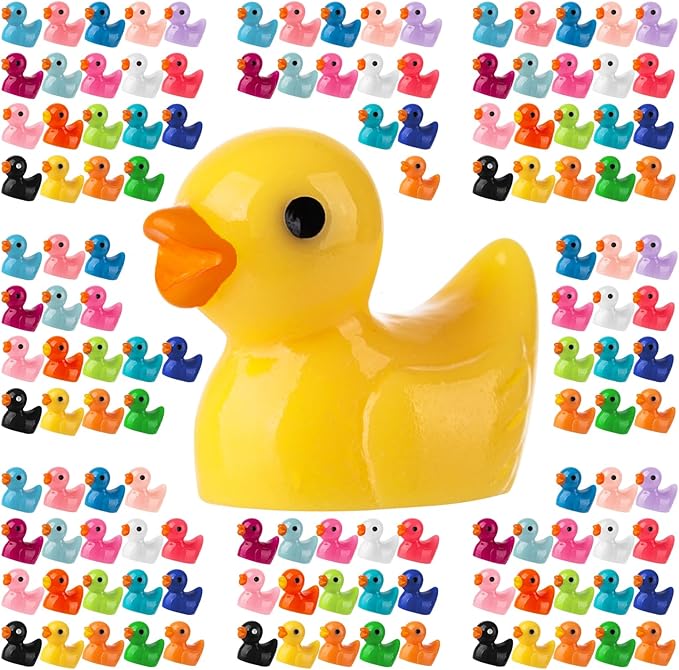 200PCS Mini Resin Ducks Tiny Garden Micro Landscape Ornament Dollhouse