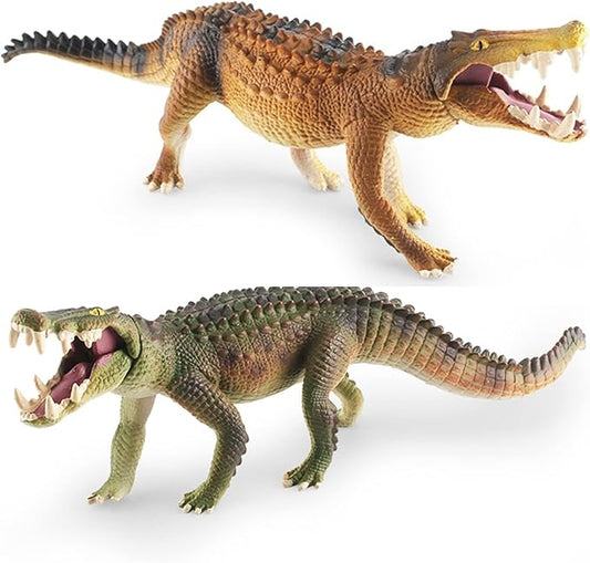 10 Inch Large Alligator Toy Figurine 2PCS Realistic Crocodile Action