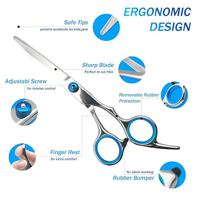 LIGICKY Hair Cutting Scissors Professional Stainless Steel Hairdressing Kits for kids haircuts Thinning Bang Hair Shears for Salon/Home