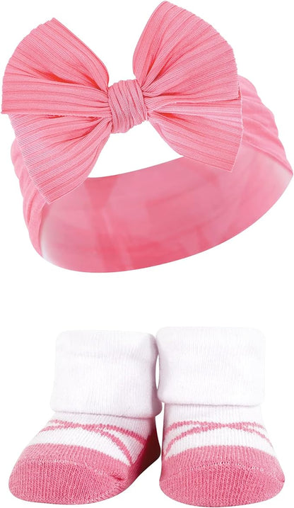 Hudson Baby Girl's Headband and Socks Giftset