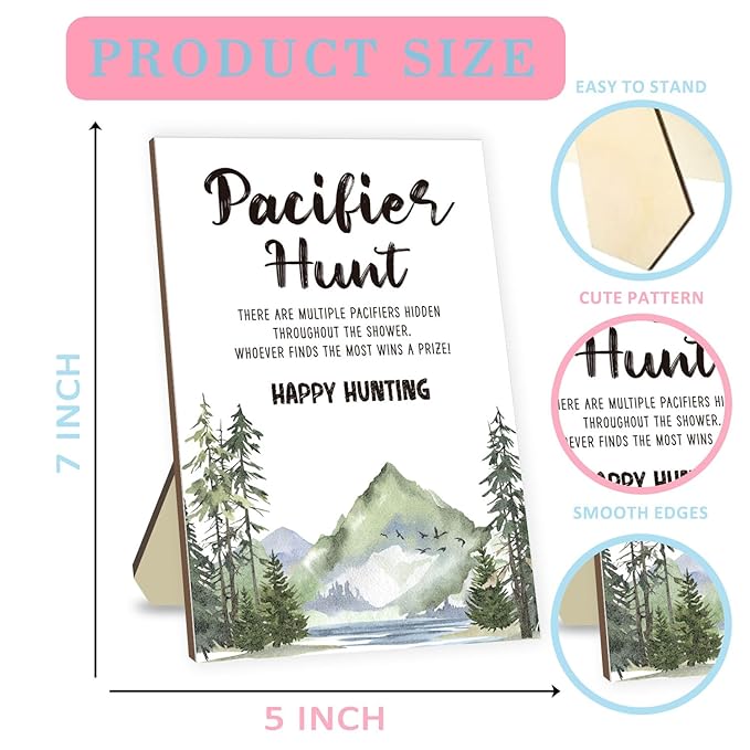 Happy Pacifier Hunt Game for Baby Shower, Baby Shower Games Set Included 50 Mini Pink Acrylic Pacifiers and 50 Blue Pacifiers