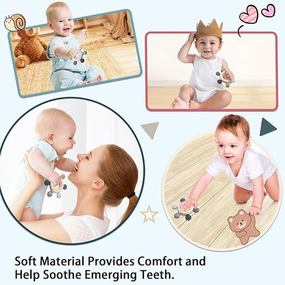Baby Teething Toys Silicone Chewable Teethers BPA Free Silicone Rudder 0-24 Months