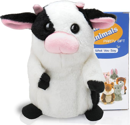 HOMILY Talking Milk Cow, Repeats What You Say Plush Animal Toy Electronic Hamster Mouse for Boys