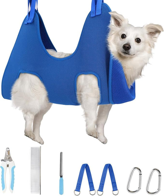 Supet Dog Grooming Hammock Harness for Cats & Dogs, Relaxation Dog Sling for Nail Trimming, Restraint Hanging Harness for Clipping & Nail Trimming