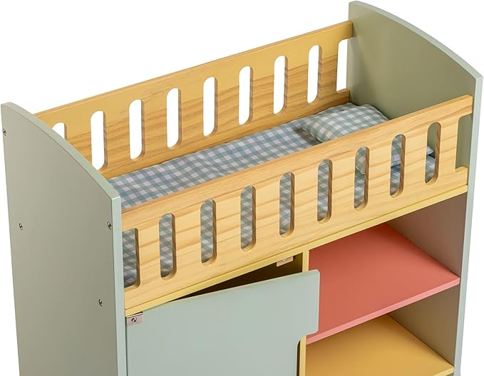 JC Toys Parfait Collection | Deluxe Wooden Doll Toy Bed with Storage Accessories 20" | 3+ |