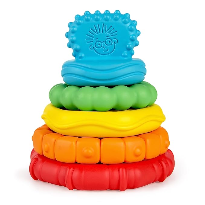 Baby Einstein Stack & Teethe Multi-Textured Easy-to-Grasp 5-Piece Teether Toy 3 Months