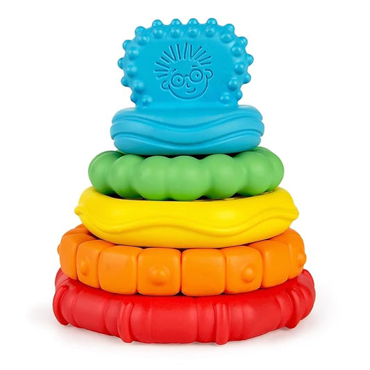 Baby Einstein Stack & Teethe Multi-Textured Easy-to-Grasp 5-Piece Teether Toy 3 Months