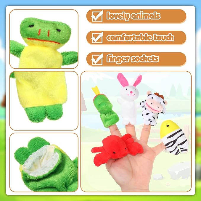 100 Pcs Animal Finger Puppets 29 Small Soft Velvet Dolls