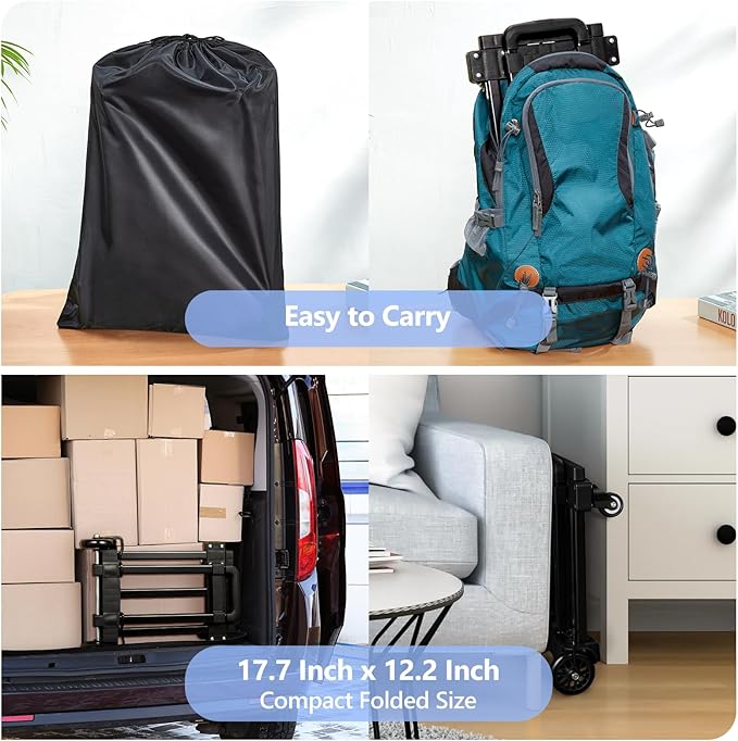 KEDSUM Car Seat Travel Cart, Compact and Lightweight Dolly Cart for Airport, Solid Construction Portable Car Seat Stroller for Airports, Folding Hand Truck Dolly Fit to Infant, Booster