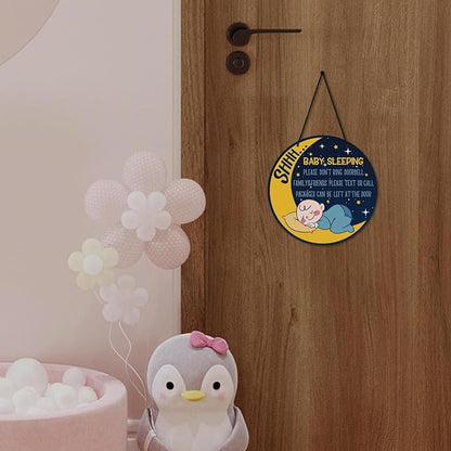 Putuo Decor Dont Ring Doorbell Sign Cute Baby Sleeping Door