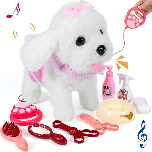 Interactive Walking Plush Puppy Toy Dog, Realistic Wagging Tail Robot Dog 3, 4, 5, 6+