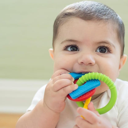Dr. Brown's Learning Loop, Baby Teether Ring with Multiple Shapes & Textures 100% Silicone, 3m+ (Pack 2)