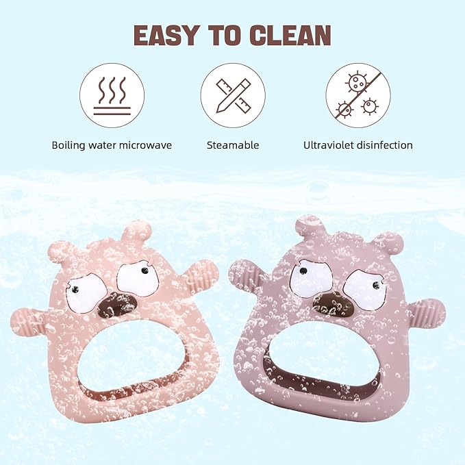 Silicone Teether Toys’╝īTeething Toys for Babies, Baby Teether Never Drop Baby Teether for Teething Relief